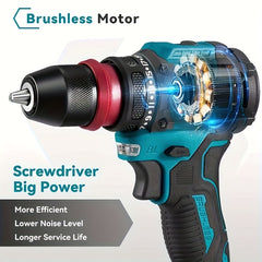 Slagmoersleutel met accu - Slagschroevendraaier - Met 2 Batterijen - GOXAEEE