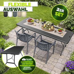 Tuinstoelen - Weerbestendig - Met armleuning - Set van 2 - Antraciet - Tillvex®