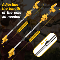 Mini kettingzaag - Elektrische snoeischaar - Met accu - Geel - YOSPINBER