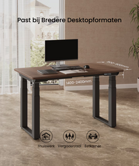 FLEXISPOT E7Q in hoogte verstelbaar tafelframe met 4 poten, eettafel en elektrisch bureau met 4 krachtige motoren, drievoudige telescoop, belastbaar tot 300 kg