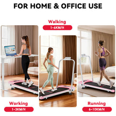 Loopband - Walking pad - Wandelband - 1-10 km/u - Roze - HOMEFITNESSCODE