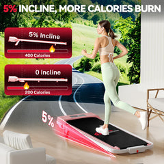 Loopband - Walking pad - Wandelband - 1-10 km/u - Roze - HOMEFITNESSCODE