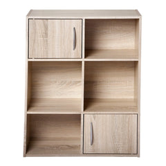 Alsapan Compo plankeenheid tweedeurs 6 kubussen eenheid met melamine, 80 x 61,5 x 29,5 cm, zwarte afwerking eiken