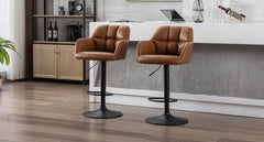Barkrukken set van 2 - Barstoel met rugleuning - Barkruk - Barstoelen - Bruin - Ya-Home