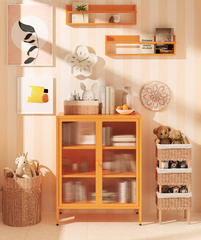 Archiefkast - Kantoorkast - Metalen kast met deuren - Oranje - CB10 - FLEXISPOT