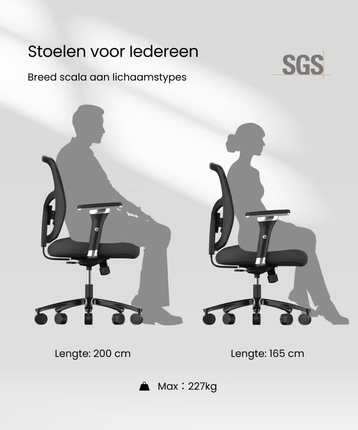 Ergonomische Bureaustoel -  Office Chair - Gamestoel - Volwassenen - Zwart - FLEXISPOT