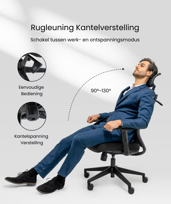 Ergonomische Bureaustoel -  Office Chair - Gamestoel - Volwassenen - Zwart - FLEXISPOT