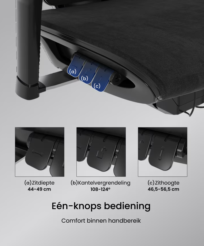 Ergonomische Bureaustoel -  Office Chair - Gamestoel - Volwassenen - Zwart- FLEXISPOT