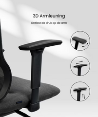 Ergonomische Bureaustoel -  Office Chair - Gamestoel - Volwassenen - Zwart - BS6B - FLEXISPOT