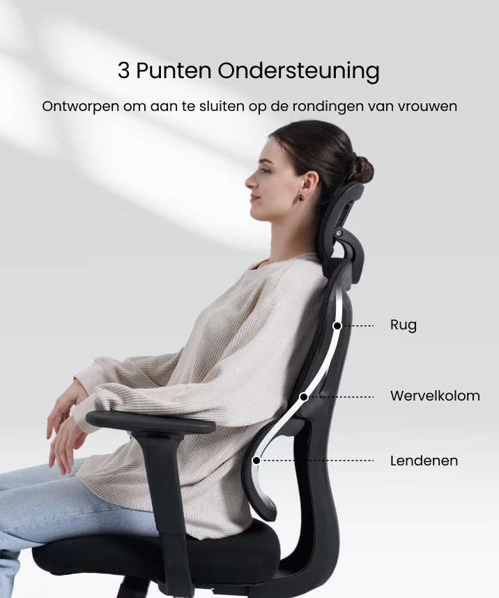 Ergonomische Bureaustoel -  Office Chair - Gamestoel - Volwassenen - Zwart - FLEXISPOT
