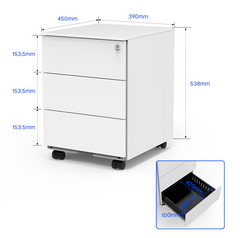FLEXISPOT Mobiele ladenblok RC2, Zwart