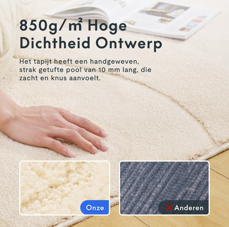 FLEXISPOT Geplooid getextureerd tapijt RG3, drie verschillende afmetingen (RG3) 160 x 230 cm