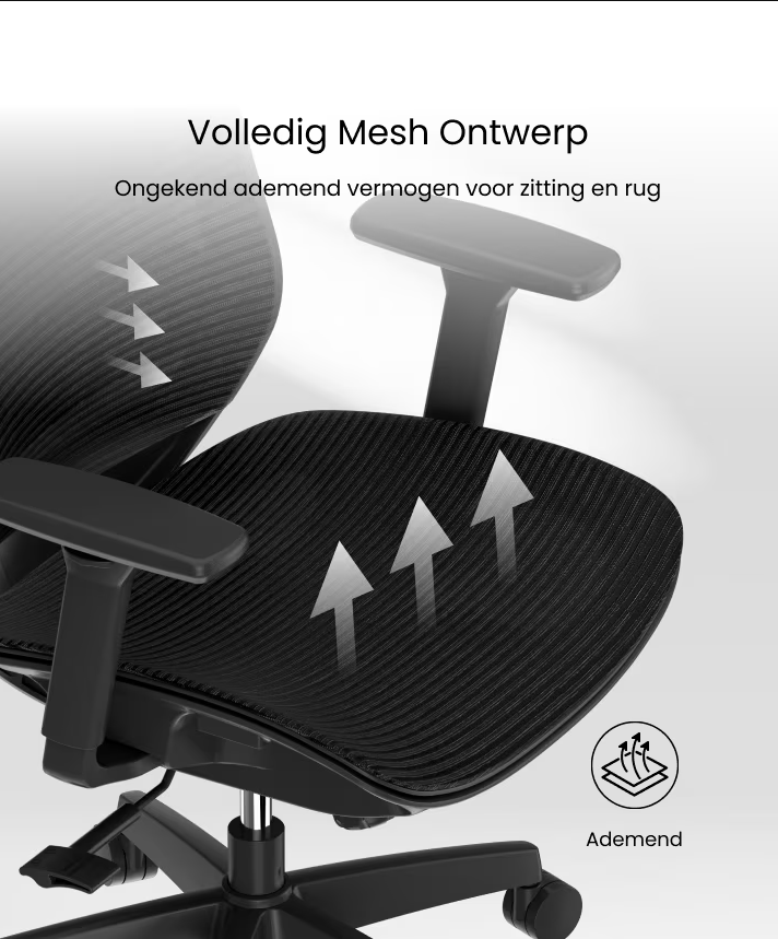 Ergonomische Bureaustoel -  Office Chair - Gamestoel - Volwassenen - Zwart - FLEXISPOT