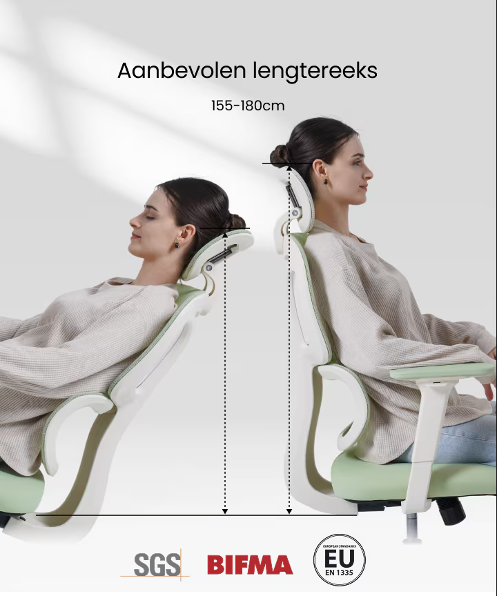 Ergonomische Bureaustoel -  Office Chair - Gamestoel - Volwassenen - Licht groen - FLEXISPOT