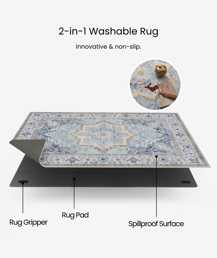 FLEXISPOT Wasbaar langpolig fleece vloerkleed – 8 mm dik, grote maten (wasbaar vloerkleed) 190 x 275 cm
