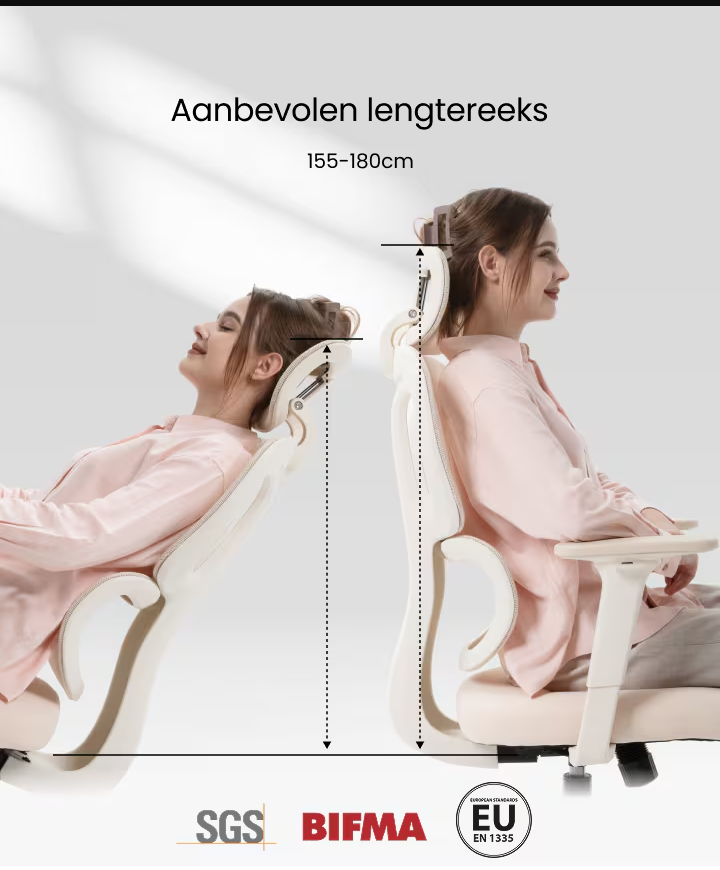 Ergonomische Bureaustoel -  Office Chair - Gamestoel - Volwassenen - Wit - FLEXISPOT