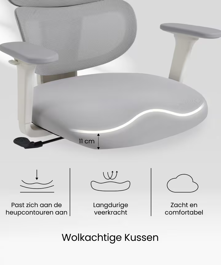 Ergonomische Bureaustoel -  Office Chair - Gamestoel - Volwassenen - Lichtgrijs - FLEXISPOT