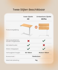 FLEXISPOT In hoogte verstelbare bijzettafel, met bekerhouder (H3)