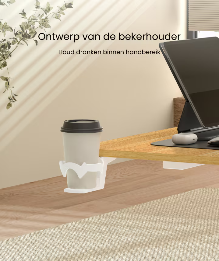 FLEXISPOT In hoogte verstelbare bijzettafel, met bekerhouder (H3)
