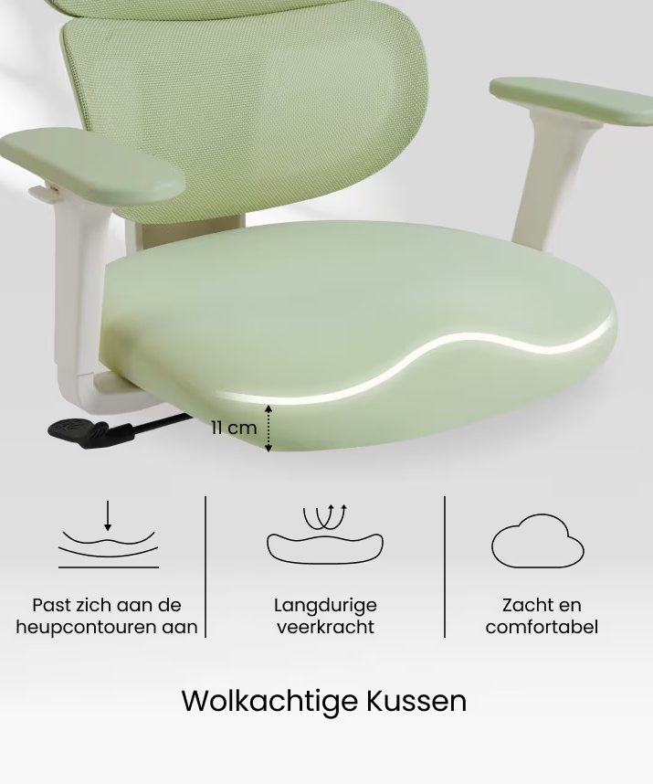Ergonomische Bureaustoel -  Office Chair - Gamestoel - Volwassenen - Licht groen - FLEXISPOT