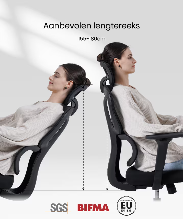 Ergonomische Bureaustoel -  Office Chair - Gamestoel - Volwassenen - Zwart - FLEXISPOT