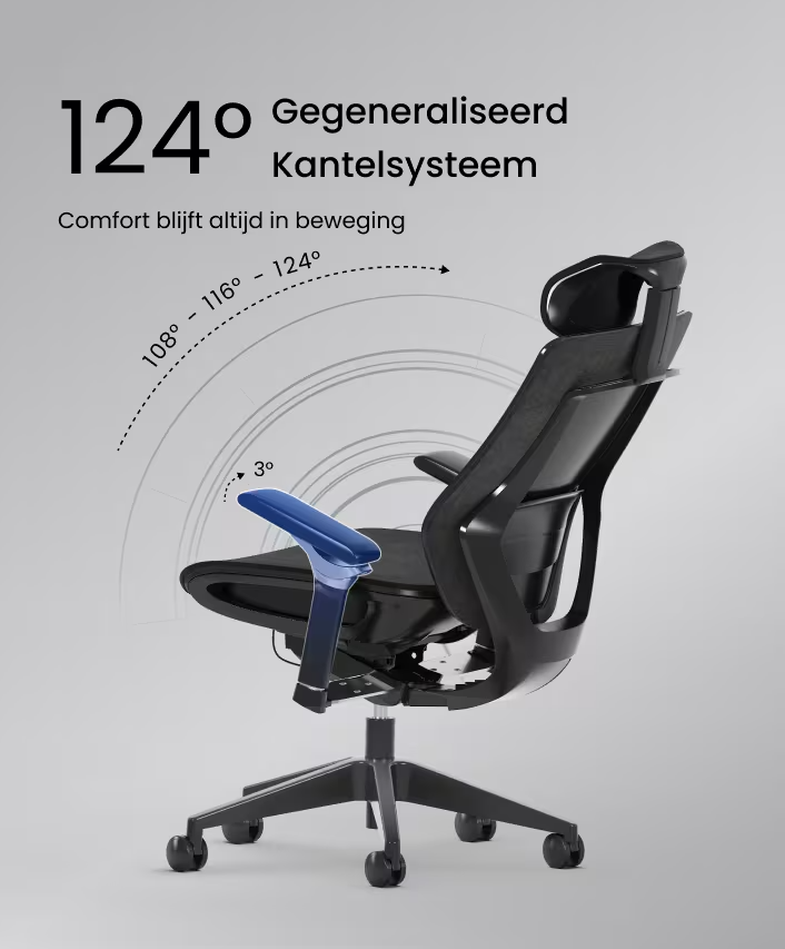 Ergonomische Bureaustoel -  Office Chair - Gamestoel - Volwassenen - Zwart- FLEXISPOT