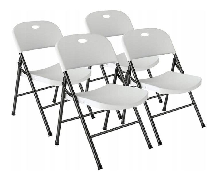 Klapstoelen - Vouwstoelen - Set van 4 - Eettafelstoelen - Wit
