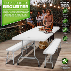 Picknicktafel - Campingtafel - Biertafel - Opvouwbaar - 180 cm - Wit - Tillvex®