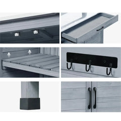 MOTEA Tuinkast met werkblad Divit PG03 buitenkast weerbestendig hout grijs