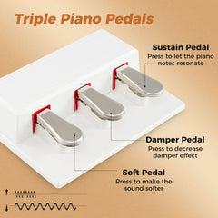 Keyboard - Digitale piano - Piano - 88 toetsen - Wit - COSTWAY