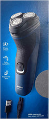 Philips SHAVER 1000 Serie S1134/00 Elektrisch droogscheerapparaat, roterend scheerapparaat, blauw, PowerCut-messysteem, knoppen, elke 2 jaar vervangen door SH30, 2 jaar garantie
