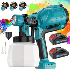 Verfspuit elektrisch - Verfspuitpistool - Verfspuitmachine - Met 2 accu's - Blauw - Psogpone