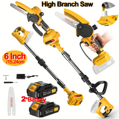 Mini kettingzaag - Elektrische snoeischaar - Met accu - Geel - YOSPINBER