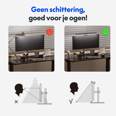 Monitor Lamp - Bureaulamp - Dimbare Klemlamp - Zwart - FLEXISPOT