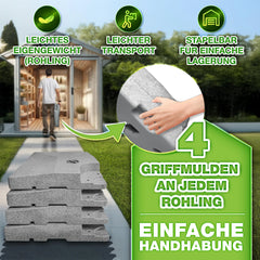 tillvex® Parasolstandaard, 90 liter, 120 kg, 4-delig, voor zweefparasol, incl. metalen verbinding, parasolgewicht te vullen met water of zand, parasolstandaard, weerbestendig, grijs