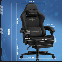 Ergonomische Bureaustoel -  Office Chair - Gamestoel - Volwassenen - Zwart - GTPLAYER