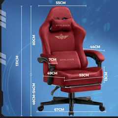 Ergonomische Bureaustoel -  Office Chair - Gamestoel - Volwassenen - Rood - GTPLAYER