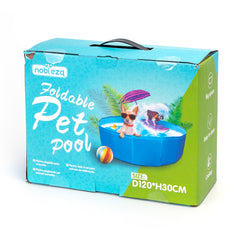 Nobleza Opvouwbare hondenzwembad - 120x30 cm - Inhoud 339L - Zwembad voor dieren - Honden zwembad - Honden bad - Hondenzwembad opvouwbaar -Blauw