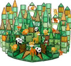 Magnetic Tiles - Magnetisch Speelgoed - Magnetische Tegels - Educatief & Constructie - Montessori Speelgoed - 110 Stuks - Magnetische Bouwstenen - Magnetische Bouwblokken - Bouw je Magna Wereld - Voor 3, 4, 5, 6, 7, 8, 9 Jaar - Kinderen - Olvy