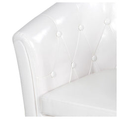 Fauteuil met armleuning - Relaxstoel - Met Hocker - Wit - MIADOMODO