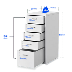 FLEXISPOT Dopamine lade-eenheid met wieltjes (RW2), donkergroen