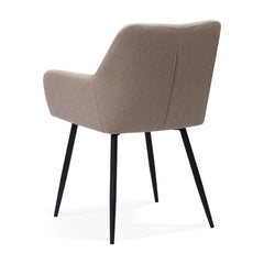 HMLUXURY Set van 2 eetkamerstoelen , grijs, metalen poten en hoge armleuningen