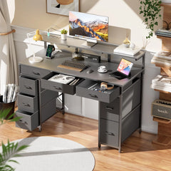 Bureau - Computertafel - Computerbureau - 120x50 cm - Grijs - HLDIRECT