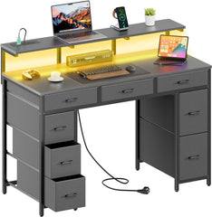 Bureau - Computertafel - Computerbureau - 120x50 cm - Grijs - HLDIRECT