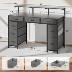 Bureau - Computertafel - Computerbureau - 120x50 cm - Grijs - HLDIRECT