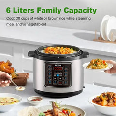 Multicooker - Snelkookpan - Slow Cooker - Rijstkoker - Stomer - 6 Liter - SPZTJK
