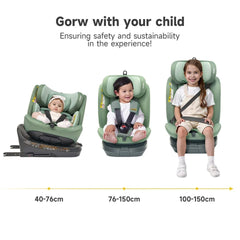 Autostoel - Isofix Autostoeltje - 15 maanden-12 jaar - Groen - Jovikids