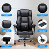 GTPLAYER Gamingstoel, brede bureaustoel met pocketveren, ergonomische pc-stoel, verstelbare en draaibare bureaustoel met voetensteun, kunstleer, 180 kg, zwart