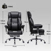 GTPLAYER Gamingstoel, brede bureaustoel met pocketveren, ergonomische pc-stoel, verstelbare en draaibare bureaustoel met voetensteun, kunstleer, 180 kg, zwart