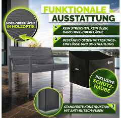 Tuinbank - Weerbestendig - 2-3 personen - 130 cm - Antraciet - Tillvex